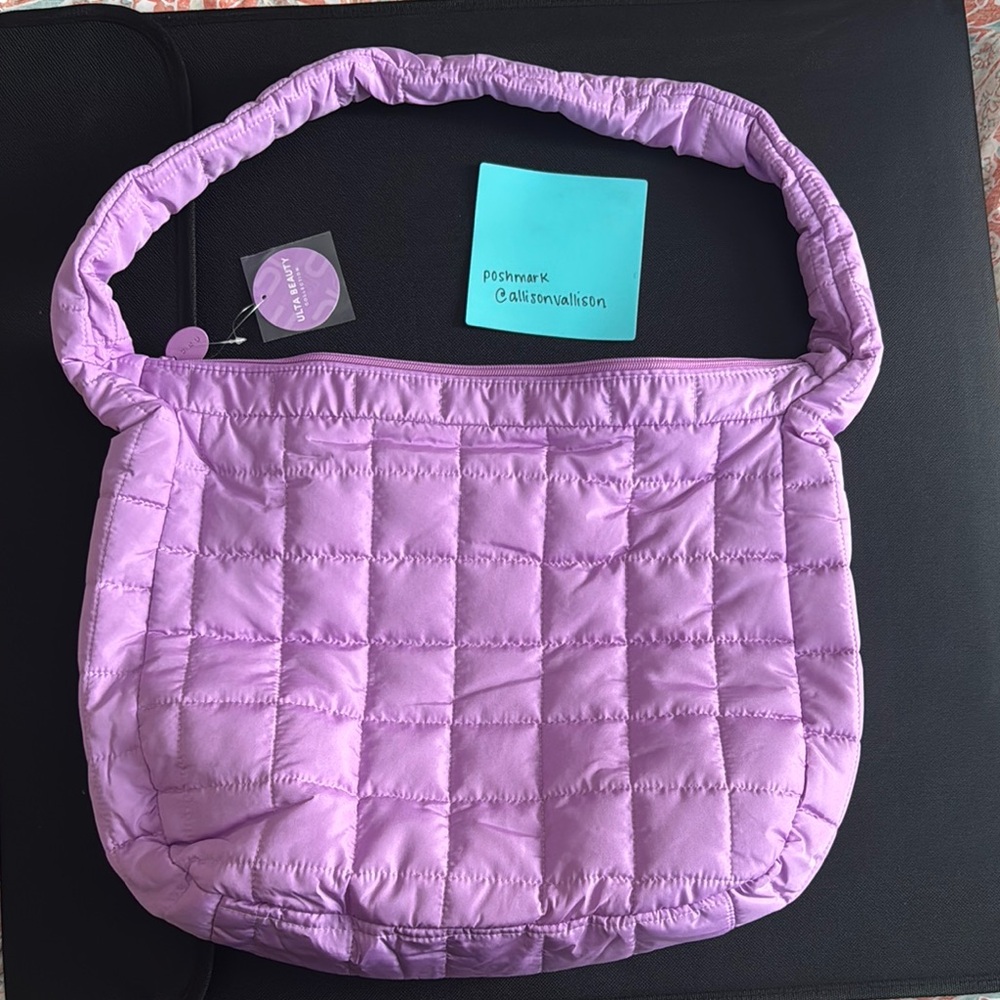 Ulta Beauty Lavender Quilted Shoulder Bag
